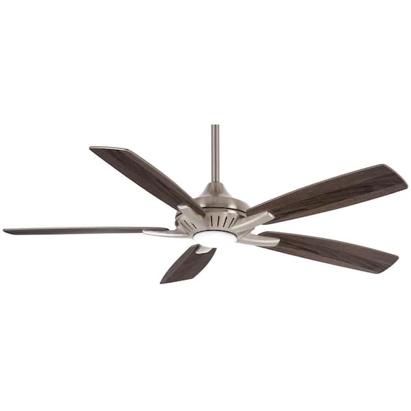 MINKA-AIRE Dyno 52 in. Integrated LED Indoor Brushed Nickel with Silver Ceiling Fan with Remote Control