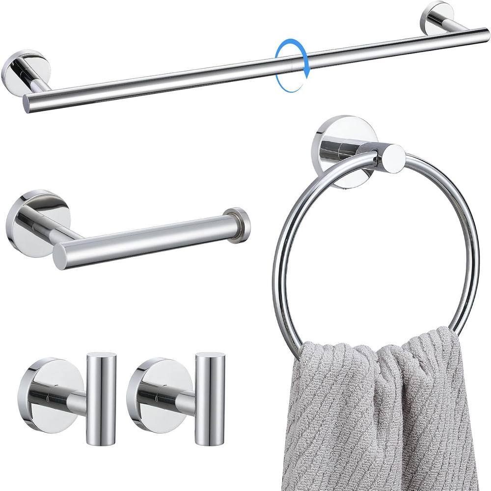 Bathroom Single Towel Holder, 21.3 in. Wall Mounted Adjustable Towel Bar Se