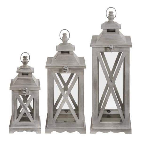 Hampton Bay 14 in. Outdoor Patio Round Handle Lantern with 3 LED Candles  D201033100 - The Home Depot
