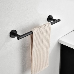 6-Piece Bath Hardware Set with 23.6 in. Towel Rack, Towel Ring, Towel Hook, Toilet Paper Holder in Matte Black