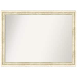 Country White Wash 42.5 in. x 31.5 in. Non-Beveled Rustic Rectangle Wood Framed Wall Mirror in White