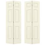 72 in. x 80 in. Colonist Vanilla Painted Textured Molded Composite MDF Closet Bi-fold Double Door