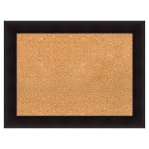 Portico Espresso Wood Framed Natural Corkboard 34 in. x 26 in. Bulletin Board Memo Board
