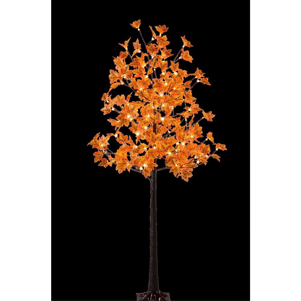 Lightshare 6 Ft Pre Lit Maple Tree With 120 Warm White Lights Fys6ft The Home Depot