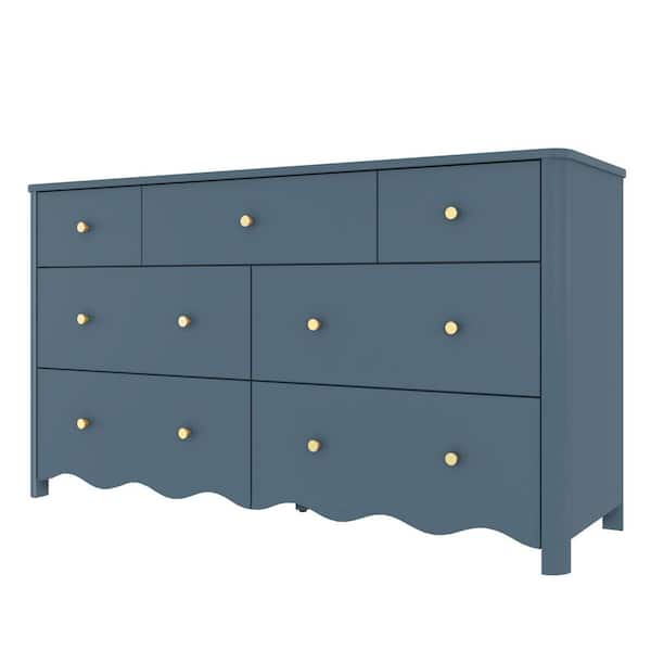 brimnes blue dresser Max & Lily Sutton Misty 7 Drawer 56 in. Wide Color:Blue Khaki Offers a bright Irish Designer Bridal Wear Women's Black Button Up
