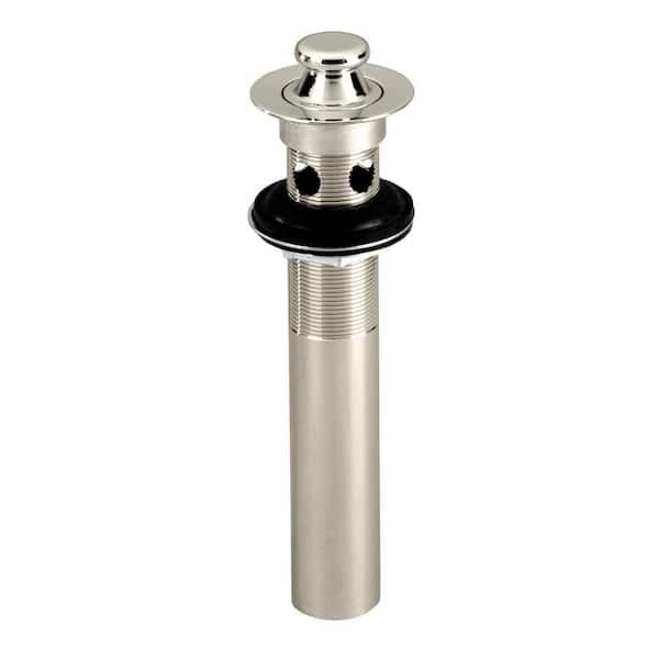 Westbrass Lift and Turn Lavatory Drain with Overflow Holes - Exposed, Polished Nickel