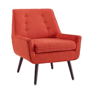 Lynne Pimento Red Accent Chair with Solid Wood Black Legs