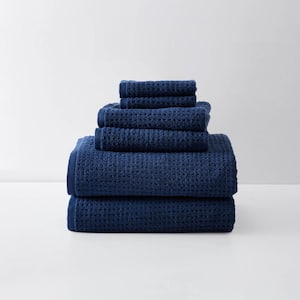 Northern Pacific 6-Piece Dark Blue Cotton Towel Set