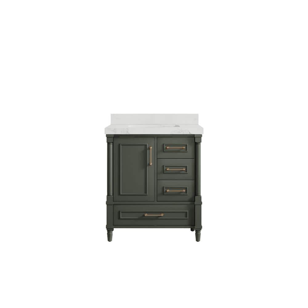 Hudson 30 in. W x 22 in. D x 36 in. H Bath Vanity in Pewter Green with 2 in. Calacatta Nuvo Top price history on PriceWatchPro