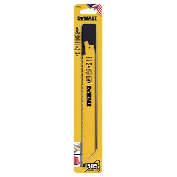 DEWALT 5-Pack 8-in 14-TPI Metal Cutting Reciprocating Saw Blade DEWALT 5-Pack 8-in 14-TPI Metal Cutting Reciprocating Saw Blade