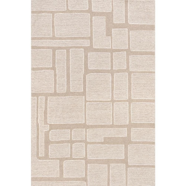 Seraphina Geometric Beige 8 ft. x 10 ft. Indoor Area Rug
