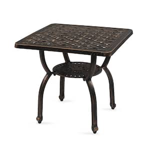 Cast Aluminum Outdoor Side Table Anti-Rust Outdoor Square End Table