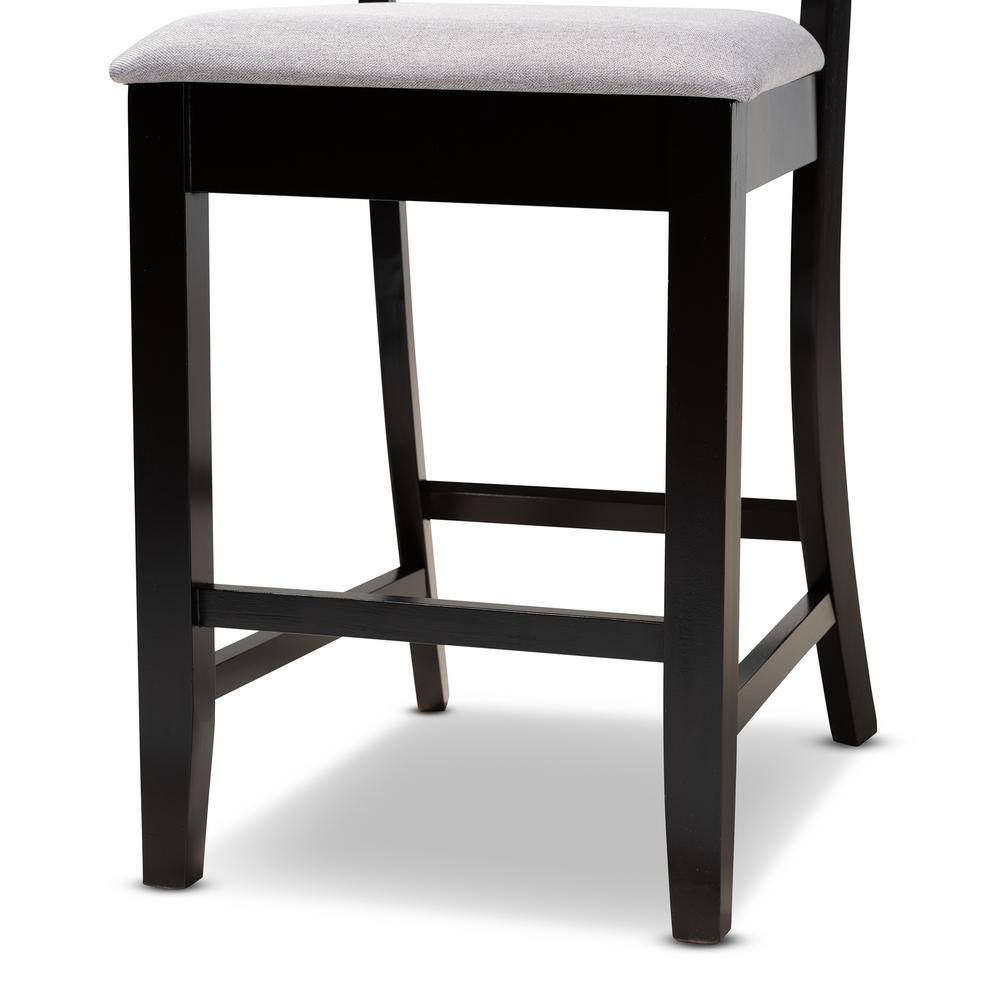 Chandler Gray Upholstered Wood Pub Chairs, Set of 2
