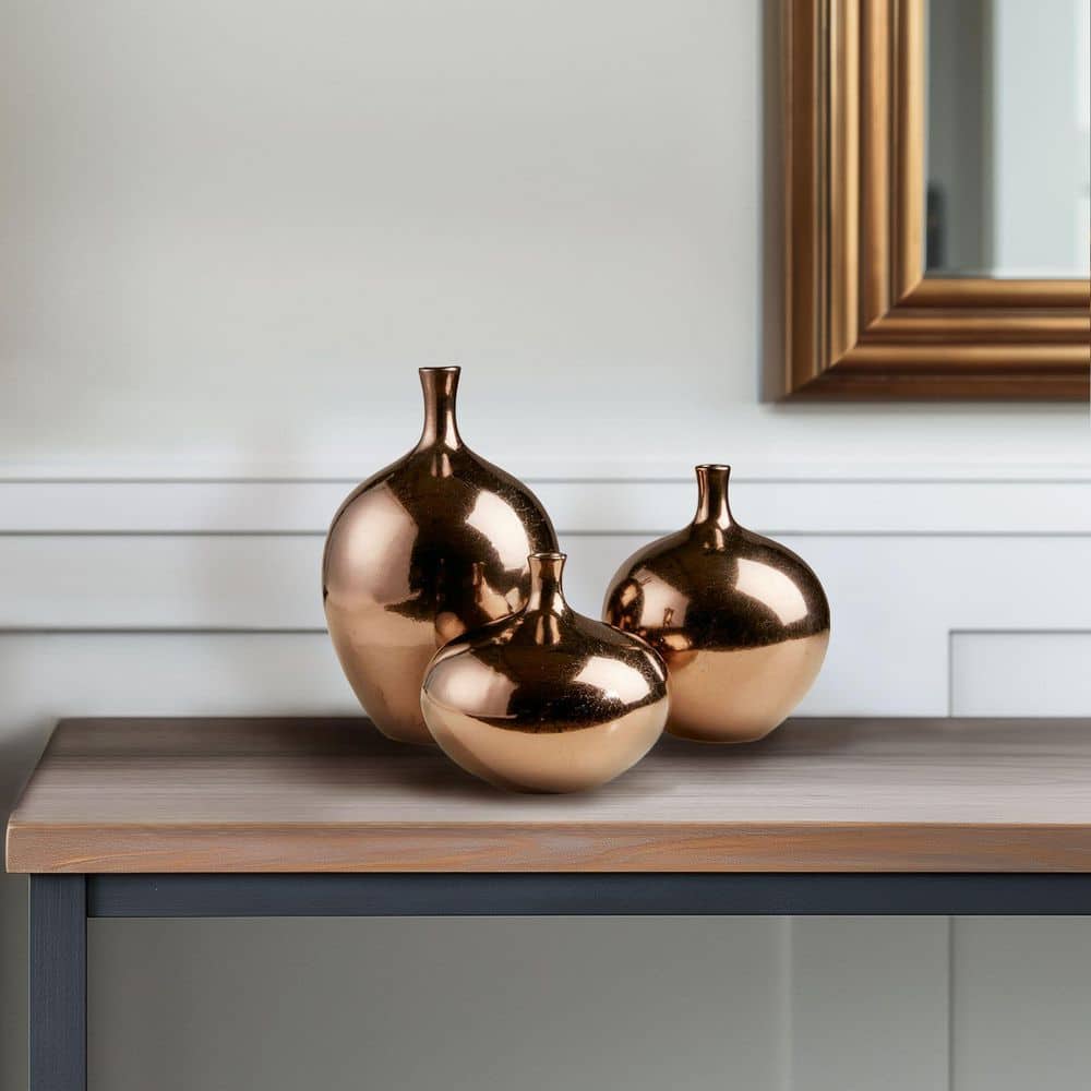 MADISON PARK Signature Ansen 3-Piece Bronze Mirrored Ceramic