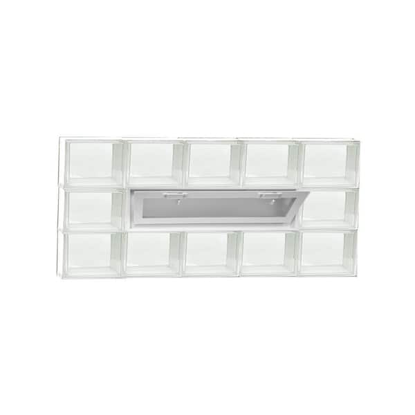 Clearly Secure 38.75 in. x 17.25 in. x 3.125 in. Frameless Vented Clear Glass Block Window