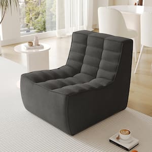 35.83 in. W Armless Linen Polyester Modular Reclining Sofa in. Black