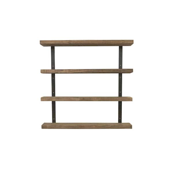 Del Hutson Designs 36 in. Dark Walnut Quartette Jet Tiered Shelf