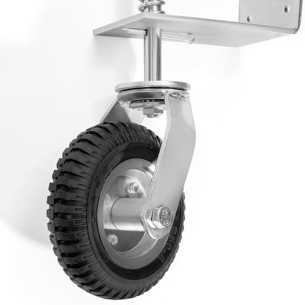 8 in. Black Heavy-Duty Spring-Loaded Gate Caster with Adjustable Bracket and 200 lbs. Load Rating 8 in. Black Heavy-Duty Spring-Loaded Gate Caster with Adjustable Bracket and 200 lbs. Load Rating