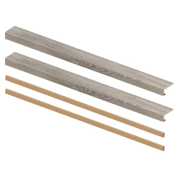 Sterling Oak 6.5 mm x 46 in. x 4 in. Exact Match Small Square Nose Open Stair Return/Landing Kit (2-Pack)