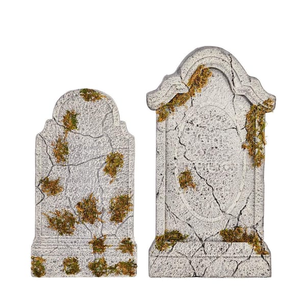 Home Accents Holiday 2-Piece 24 in. and 30 in. Decayed Tombstones ...