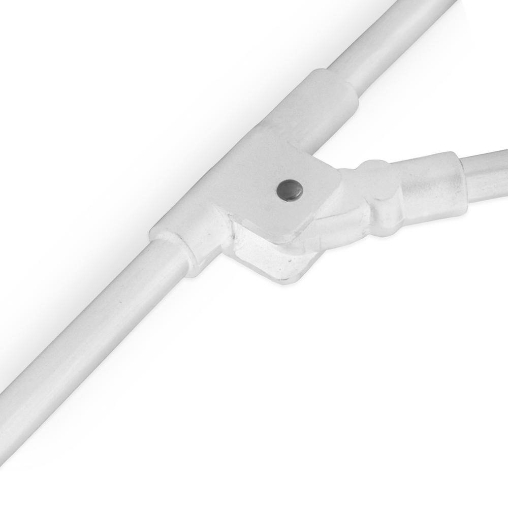 9 ft. Champagne Olefin Fabric White Aluminum Patio Umbrella