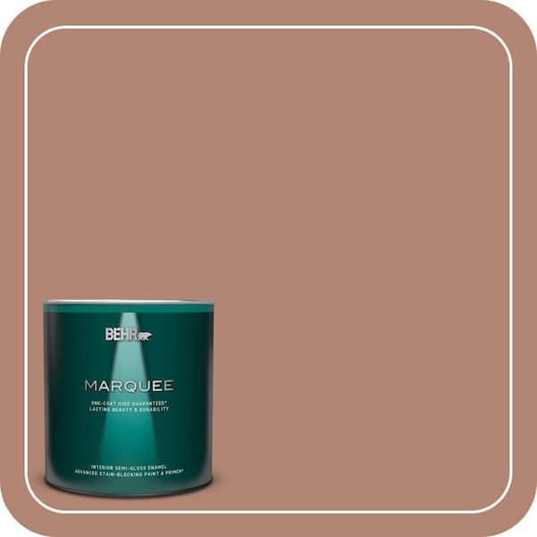 BEHR MARQUEE 1 qt. #220F-5 Light Mocha Semi-Gloss Enamel Interior Paint & Primer