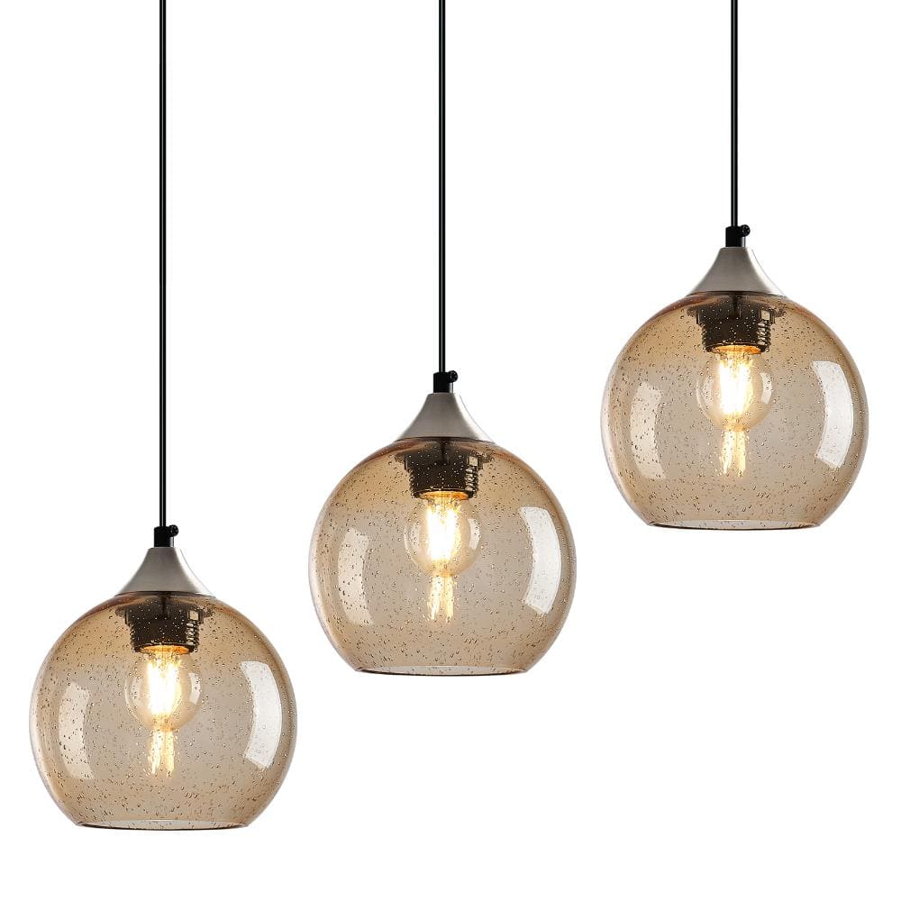 60W 3-light Coffee Glass Globe Pendant Light Modern Kitchen Island Globe For Bedroom price history on PriceWatchPro