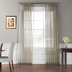 Solid Museum Grey Voile Poly - 50 in. W x 108 in. L (2-Panel)