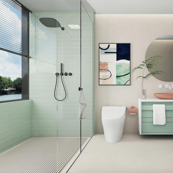 Winter Sage 3 in. x 6 in. x 8mm Glass Subway Tile Sample