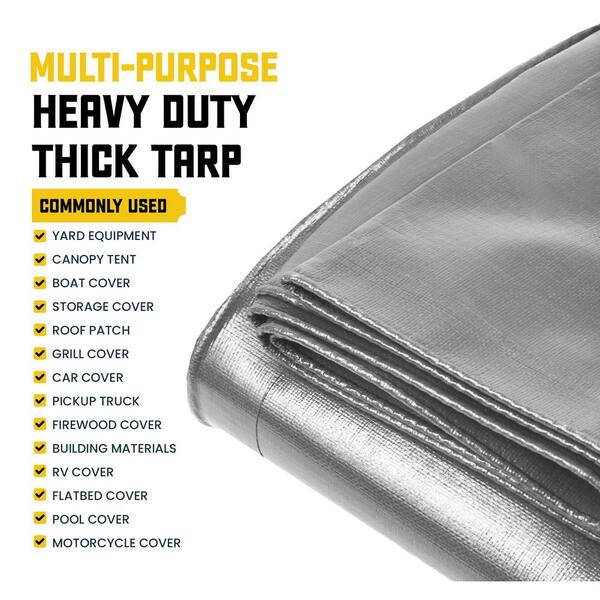 CORE TARPS 50 ft. x 50 ft. Silver/Black 5 Mil Heavy Duty