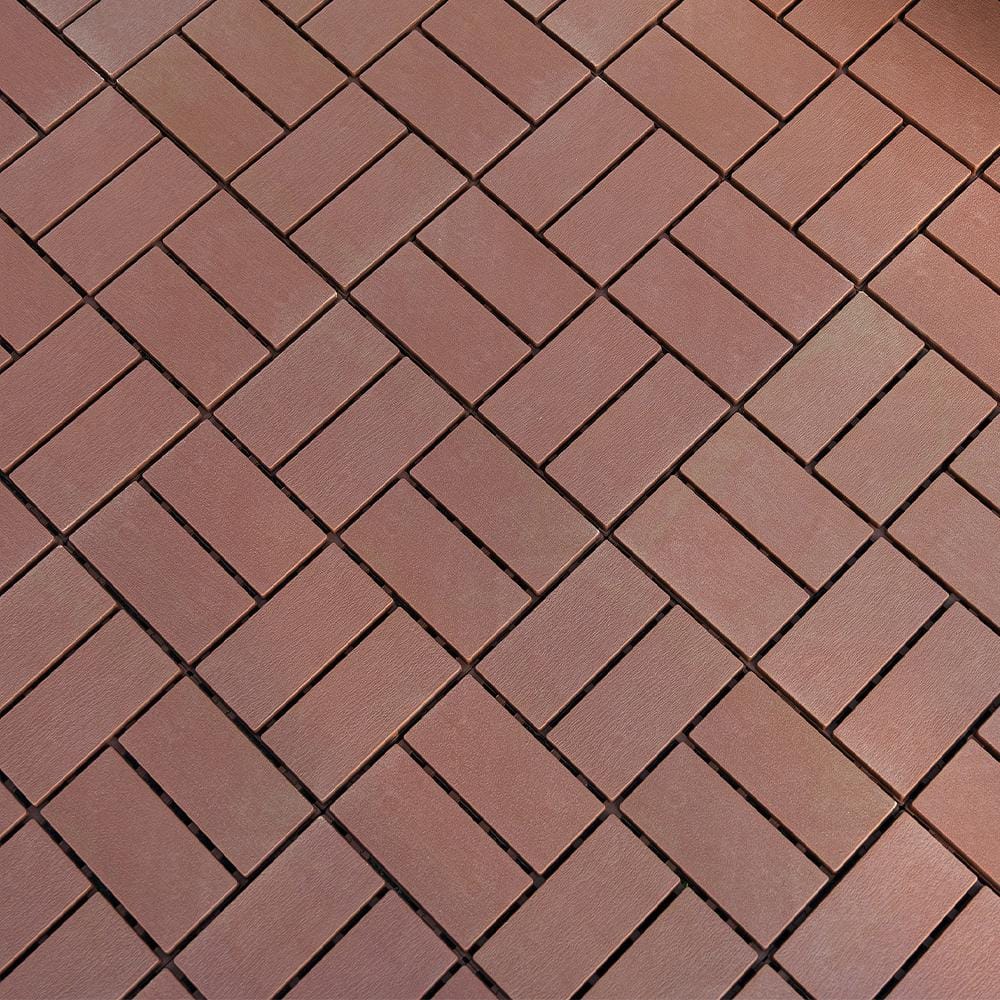 Dark Brown 1 ft. x 1 ft. All-Weather Plastic Outdoor Interlocking Deck Tile