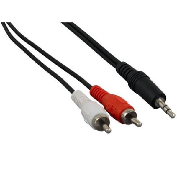 3.5mm Mini Plug to 2 RCA Female Audio Stereo Adapter - 6 inch