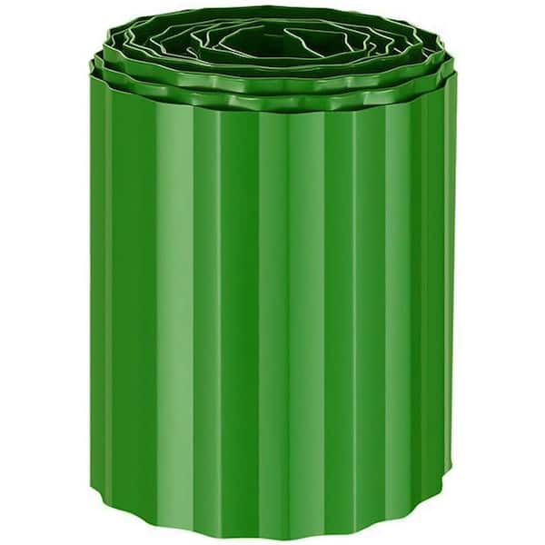 Oyezvary 6 in. x 40 ft. Durable Corrugated Metal Edging Green Versatile Landscape Border for Gardens and Lawns
