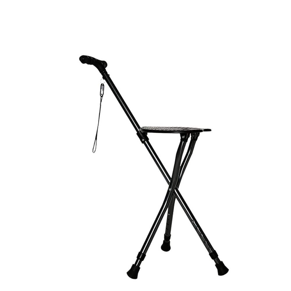 Folding Canes with Seat in Black, 440 lb. Capacity, Frosted Handle with Magnetic Therapy Stone, Crutches Stool price history on PriceWatchPro