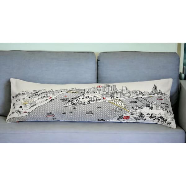 HomeRoots Cream Solid Polyester 14 in. x 46 in. Throw Pillow