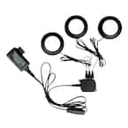 3 Puck LED Flush or Recess Install Light Kit, Black