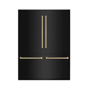 Autograph Edition 60 in. 4-Door French Door Refrigerator w/ Ice & Water Dispenser in Black Stainless & Polished Gold