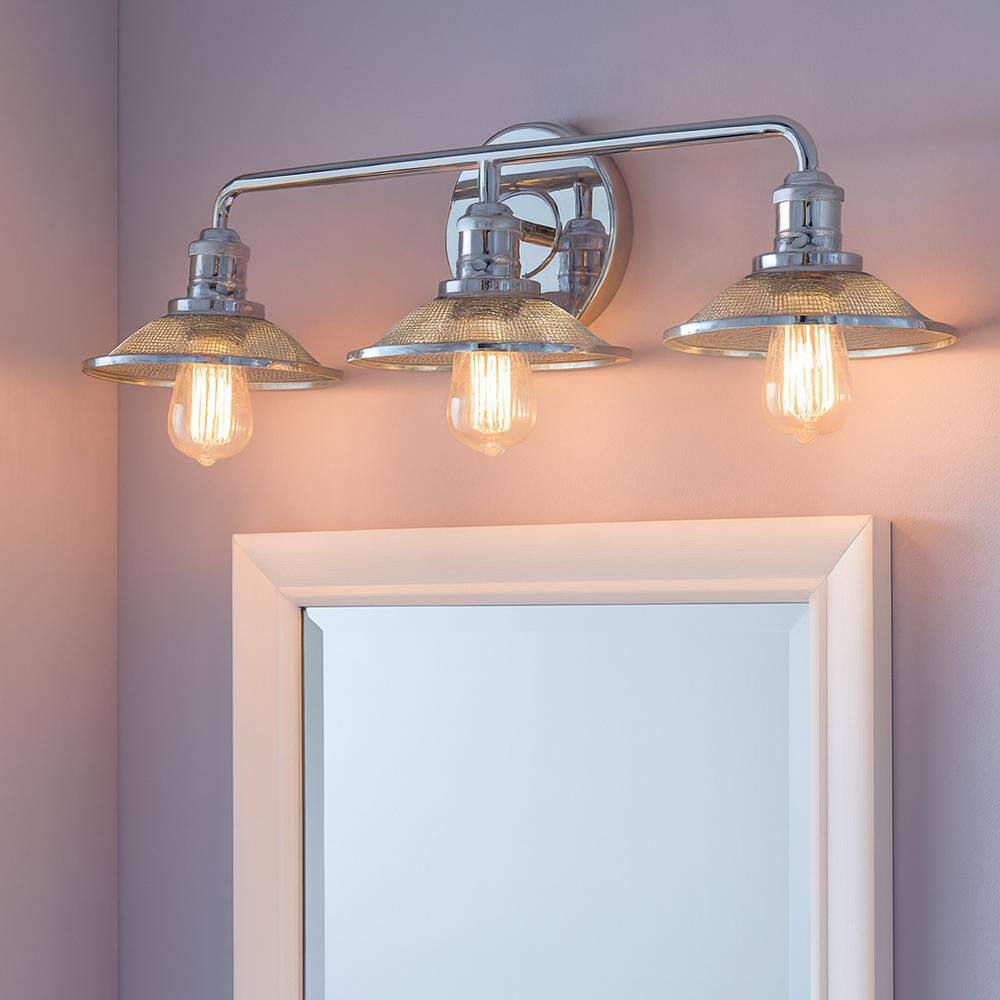 RIGBY 27 in. 3-Lighs Polished Nickel Vanity Light price history on PriceWatchPro