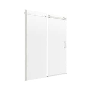 Lagoon 60 in. W x 60 in. H Sliding Frameless Tub Door in Brushed Nickel Finish with Clear Glass