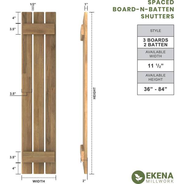 Ekena Millwork 11-1/2-in W x 59-in H Americraft 3 Board Exterior