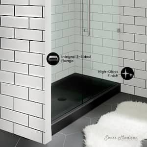 Voltaire 48 in. x 32 in. Acrylic Black, Single-Threshold, Center Drain, Shower Base