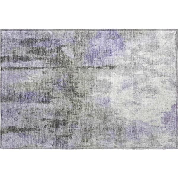 Mayfield Premium Machine Washable Abstract AMF2284 Lavender 2 ft. x 3 ft. Accent Rug