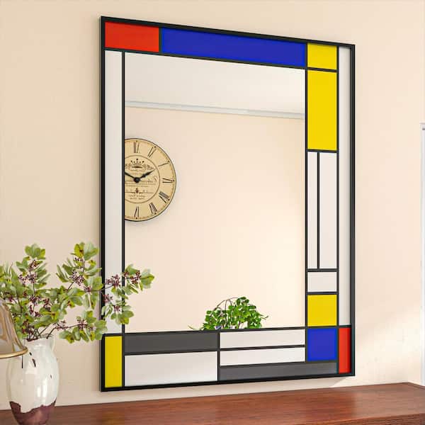 TOOLKISS 28 in. W. x 36 in. H Rectangular Framed Wall Bathroom Vanity Mirror in Color