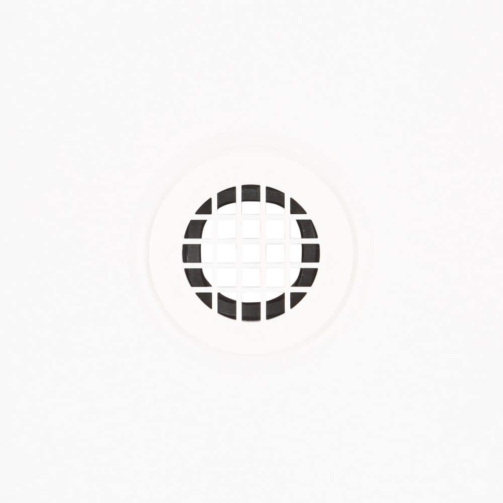 White Solid Surface Square Single Threshold Shower Base