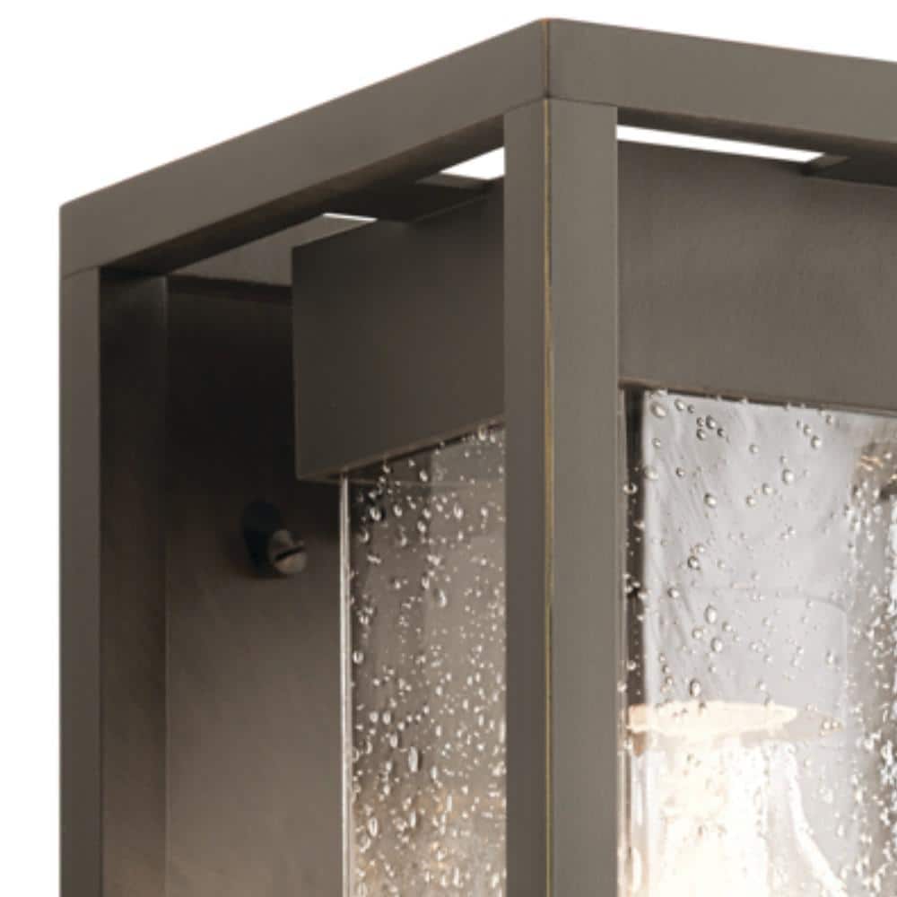 Olde Bronze Seeded Glass 12" Outdoor Wall Sconce