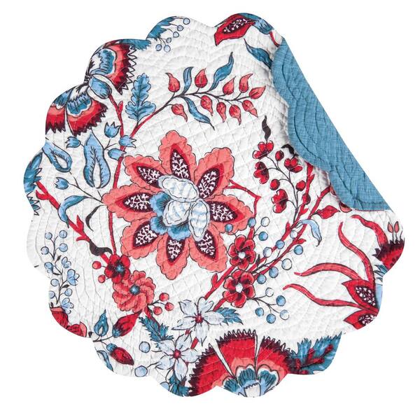 C & F Home Adrienne Round Blue Placemat (Set of 6)