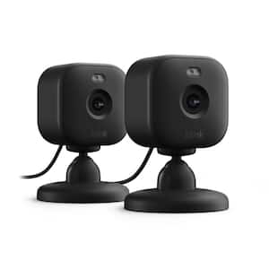 Mini 2 Wired Indoor/Outdoor Smart Security Camera with 1080p HD, 2-way talk & audio, Color Night Vision, Black (2-Pack)