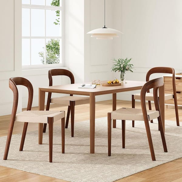 Walnut Wood Stackable Dining Room Chair (Set of 2)