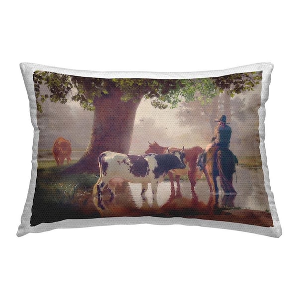 Stupell Industries Cowboy & River Scenery Outdoor Printed Throw Pillow by Steve Hunziker
