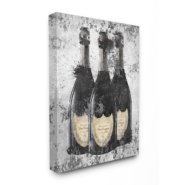 Stupell Industries Fashion Logo Champagne Bottles Framed On Wood